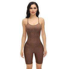 Solid Color Sling Slim Shaping Romper GYWU-P801