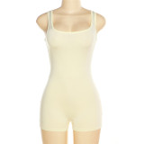Solid Color Sleeveless Backless Slim Romper GYME-K22Q25057