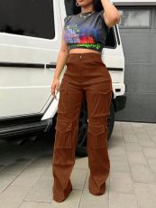 Fashion Patchwork Zipper Loose Pant GSDF-66128