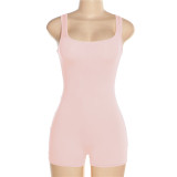 Solid Color Sleeveless Backless Slim Romper GYME-K22Q25057