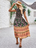 Bohemian Print V-neck Long Dress SNF-242LQ55074-SN18