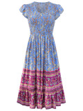 Bohemian Print V-neck Long Dress SNF-242LQ55074-SN18