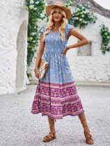 Bohemian Print V-neck Long Dress SNF-242LQ55074-SN18