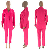 Solid Color Suit Casual Pants Two Piece Set SSNF-211248