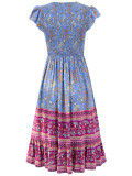 Bohemian Print V-neck Long Dress SNF-242LQ55074-SN18