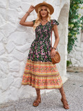 Bohemian Print V-neck Long Dress SNF-242LQ55074-SN18