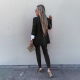 Solid Color Suit Casual Pants Two Piece Set SSNF-211248