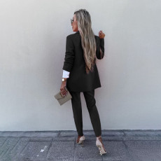 Solid Color Suit Casual Pants Two Piece Set SSNF-211248