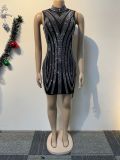 Hot Drill Sleeveless Tight Mini Dress NY-3202