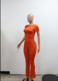 Solid Color Short Sleeve Two Piece Pants Set CYA-901183