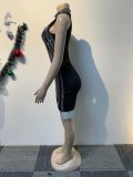 Hot Drill Sleeveless Tight Mini Dress NY-3202