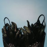 Hot Drill Feather Splicing Sling Mini Dress NY-3159