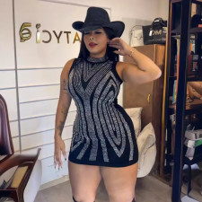 Hot Drill Sleeveless Tight Mini Dress NY-3202