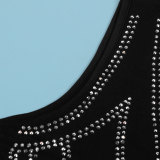 Hot Drill V Neck Sleeveless Mini Dress NY-3190
