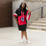 Casual Loose Color Block Midi Dress YNSF-2648