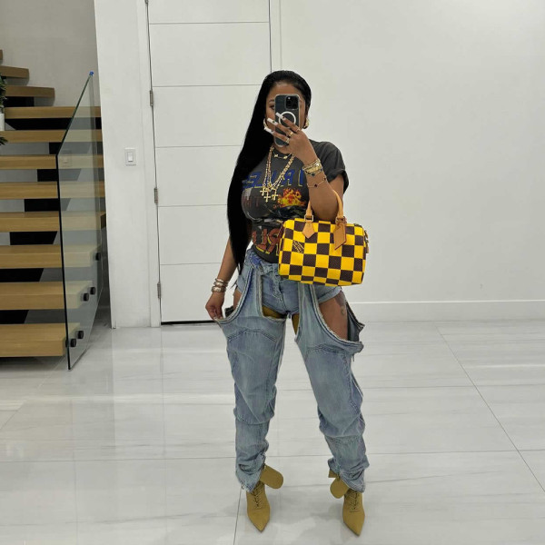 Plus Size Fashion Personalised Jeans QYXZ-9174