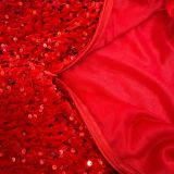 Sequin Feather Splicing Tube Tops Dress NY-3176