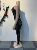 Hot Drill See Through Slim Sling Jumpsuit NY-3193