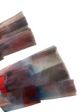 Contrast Color Printed Mesh Ruffle Flared Pants LSD-2115