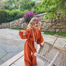 Kids Girl Solid Long Sleeve Loose Pants Set GYAY-8101