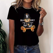 Plus Size Print Casual Short Sleeve T Shirt YIM-409