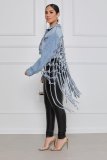 Back Meshes Tassel Denim Jacket  GQDH-958