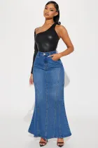 Denim Ruffle Half-body Skirt GQDH-2323