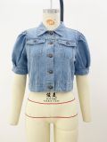 Bubble Short Sleeve Fashion Denim Coat GQDH-1066