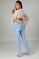 Back Waist Hollow Out Sexy Jeans  GQDH-1000