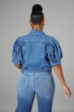 Bubble Short Sleeve Fashion Denim Coat GQDH-1066