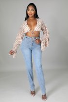 Back Waist Hollow Out Sexy Jeans  GQDH-1000