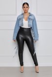 Back Meshes Tassel Denim Jacket  GQDH-958