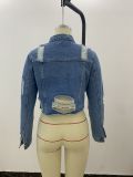 Denim Holes Long Sleeve Short Coats GQDH-1052