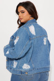 Long Sleeve Holes Denim Jackets GQDH-2309