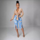 Fashion Denim Holes Tassel Mid Pant GQDH-968-1