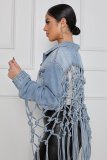 Back Meshes Tassel Denim Jacket  GQDH-958