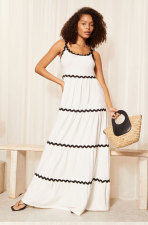 Line Patchwork Loose Sling Dress XHXF-407