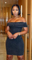 One Shoulder Tight Knits Mini Dress SFY-470