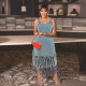 Plus Size Denim Sleeveless Sling Tassel Long Dress GDAM-218603