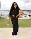 Sexy Irregular Solid Color Two Piece Pants Set LSL-0001