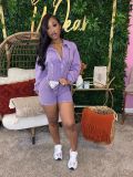 Lapel Deep V Skinny Long Sleeve Romper CH-24031