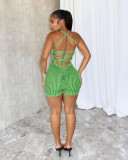 Backless Tie Up Knits Slim Romper NYF-8176