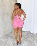 Backless Tie Up Knits Slim Romper NYF-8176