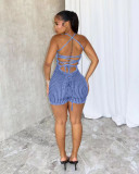 Backless Tie Up Knits Slim Romper NYF-8176
