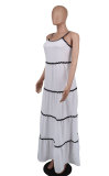 Line Patchwork Loose Sling Dress XHXF-407