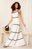 Line Patchwork Loose Sling Dress XHXF-407