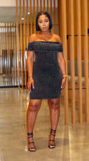 One Shoulder Tight Knits Mini Dress SFY-470