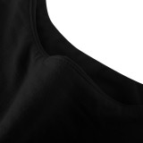 Solid Color Backless Sleeveless T Shirt MZ-2836