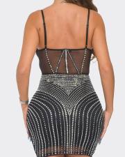 Hot Drill Mesh Splicing Sling Mini Dress NY-3196