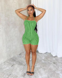 Backless Tie Up Knits Slim Romper NYF-8176